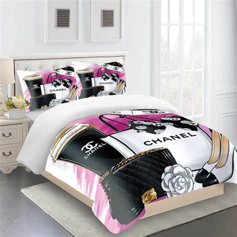 chanel comforter set queen|chanel inspired bedding set.